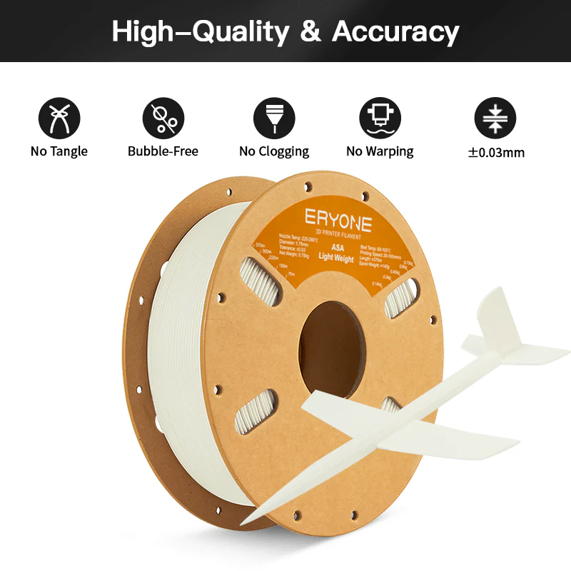 ASA Light-Weight Filament - 1.75mm±0.03mm (750g) - Image 5