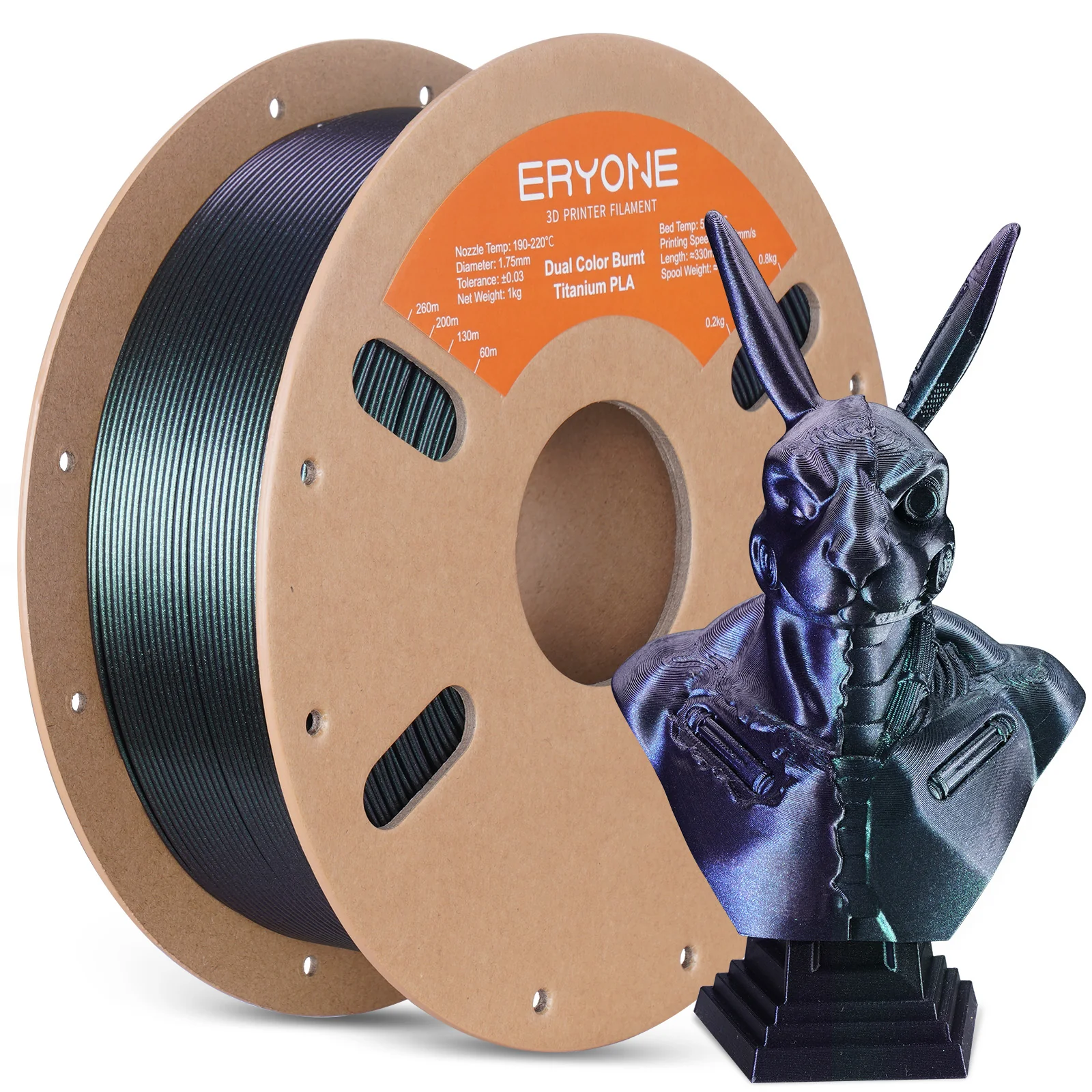 PLA Burnt Titanium Dual-Color Filament - 1.75mm±0.03mm (1kg) - Image 3