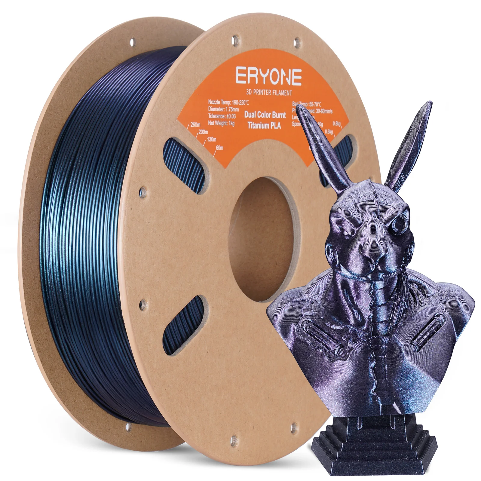 PLA Burnt Titanium Dual-Color Filament - 1.75mm±0.03mm (1kg) - Image 4