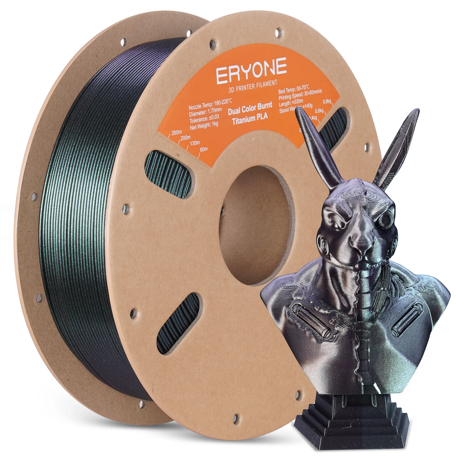PLA Burnt Titanium Dual-Color Filament - 1.75mm±0.03mm (1kg) - Image 5