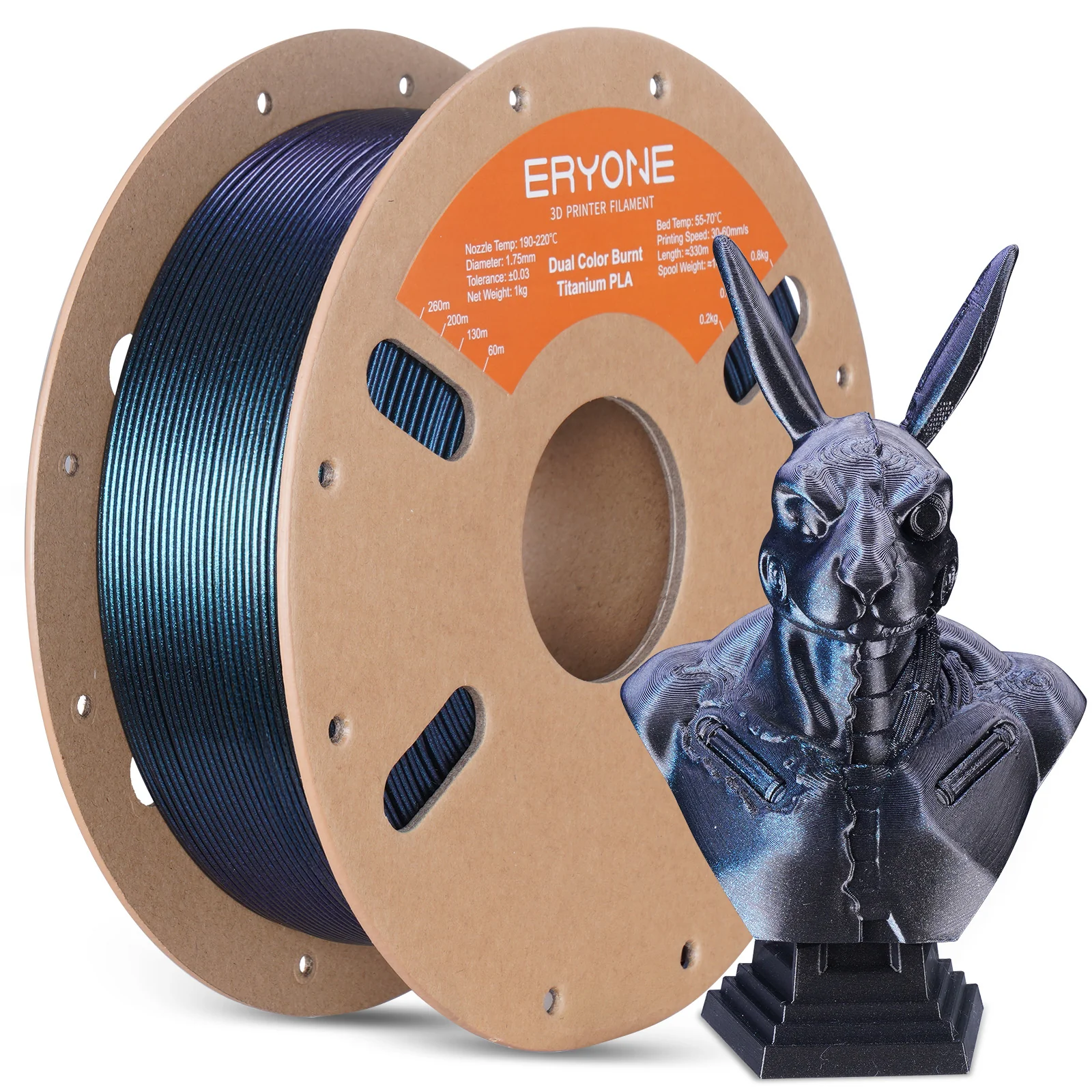 PLA Burnt Titanium Dual-Color Filament - 1.75mm±0.03mm (1kg) - Image 6