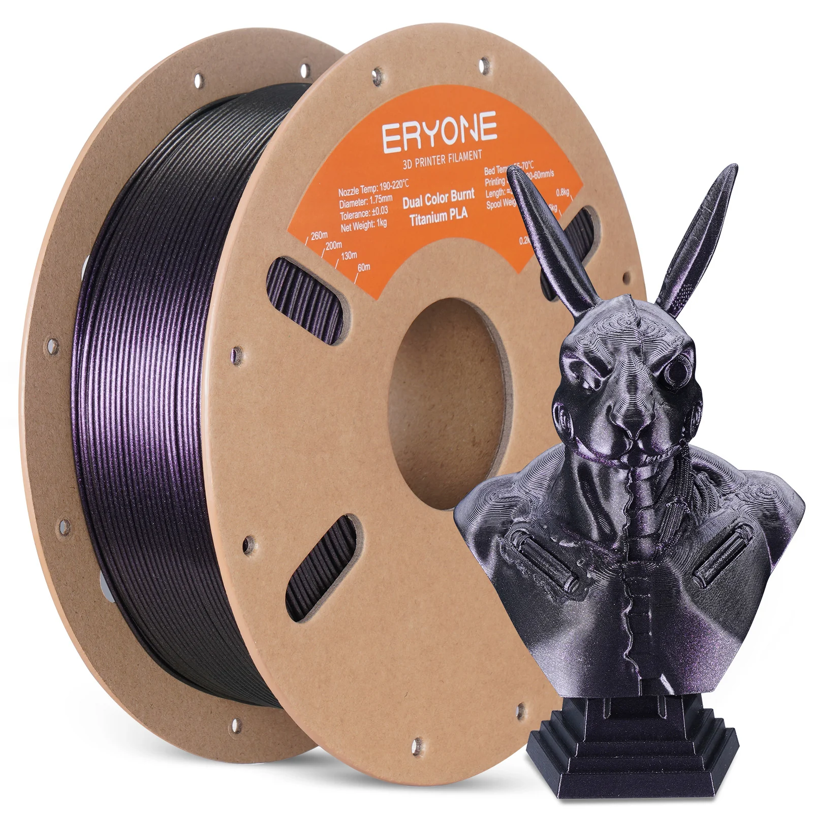 PLA Burnt Titanium Dual-Color Filament - 1.75mm±0.03mm (1kg) - Image 7