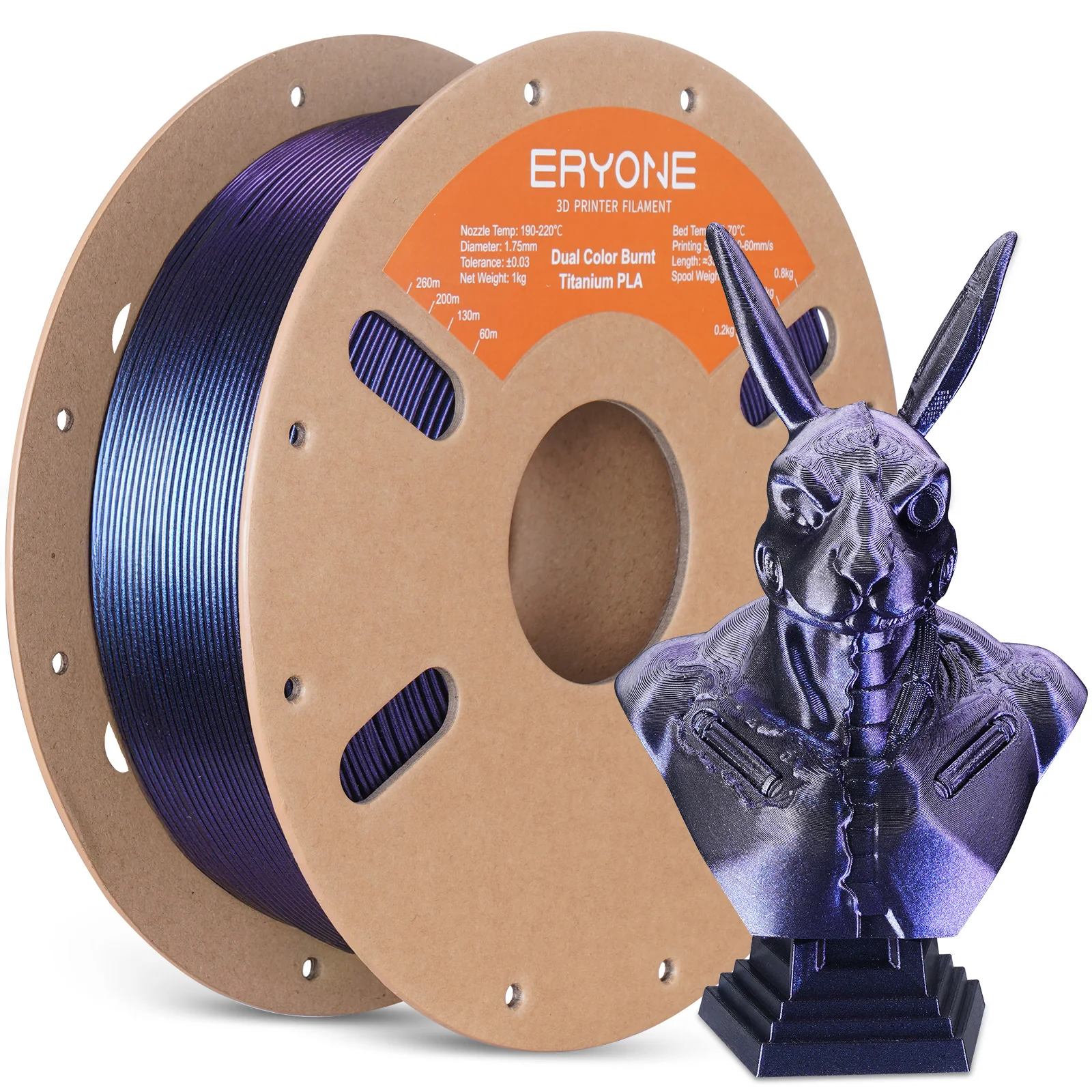 PLA Burnt Titanium Dual-Color Filament - 1.75mm±0.03mm (1kg) - Image 8