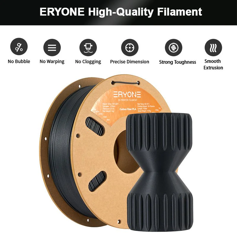 PLA Carbon Fiber Filament - 1.75mm±0.03mm (1kg) - Image 4