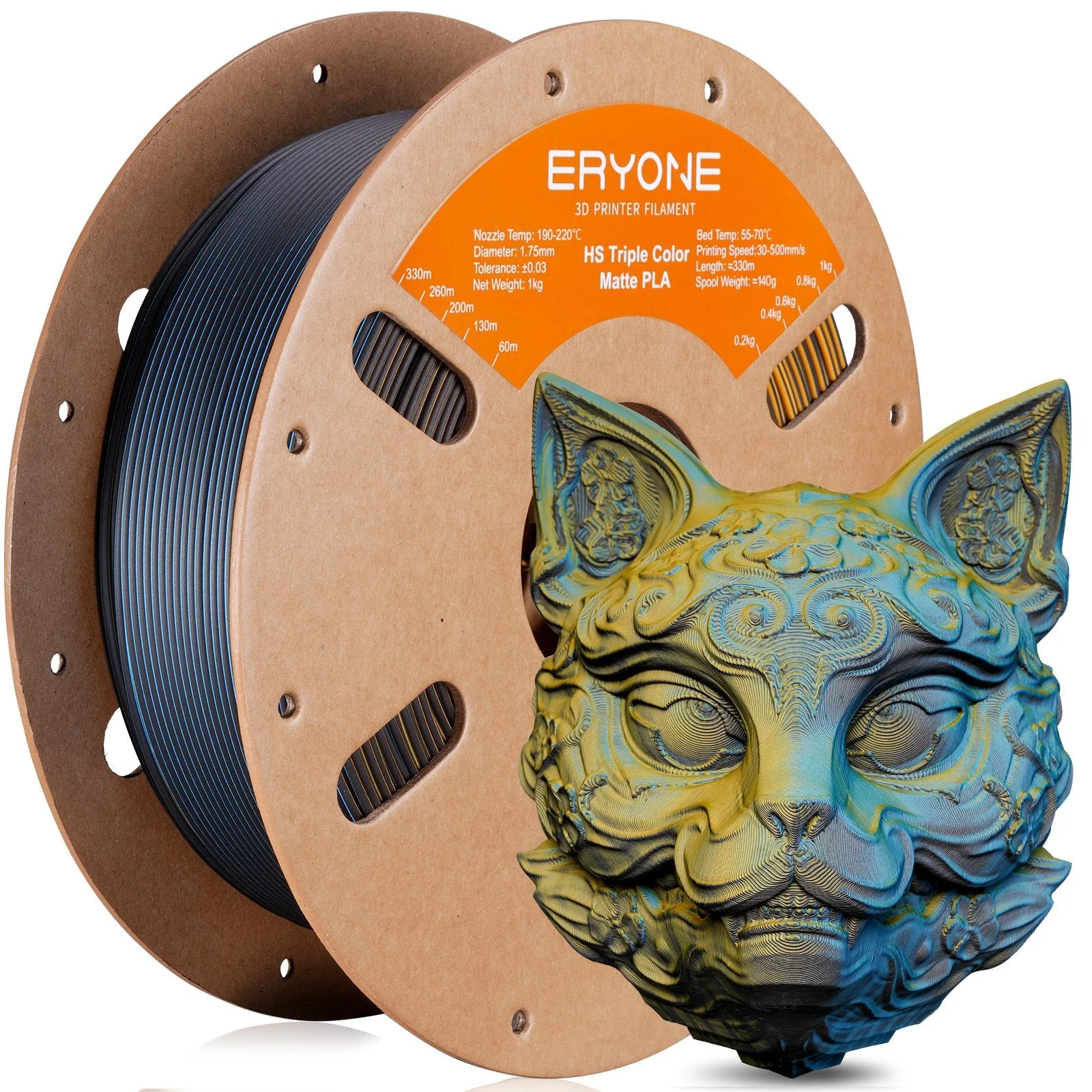 PLA Matte High-Speed Triple-Color Filament - 1.75mm±0.03mm (1kg) - Image 3