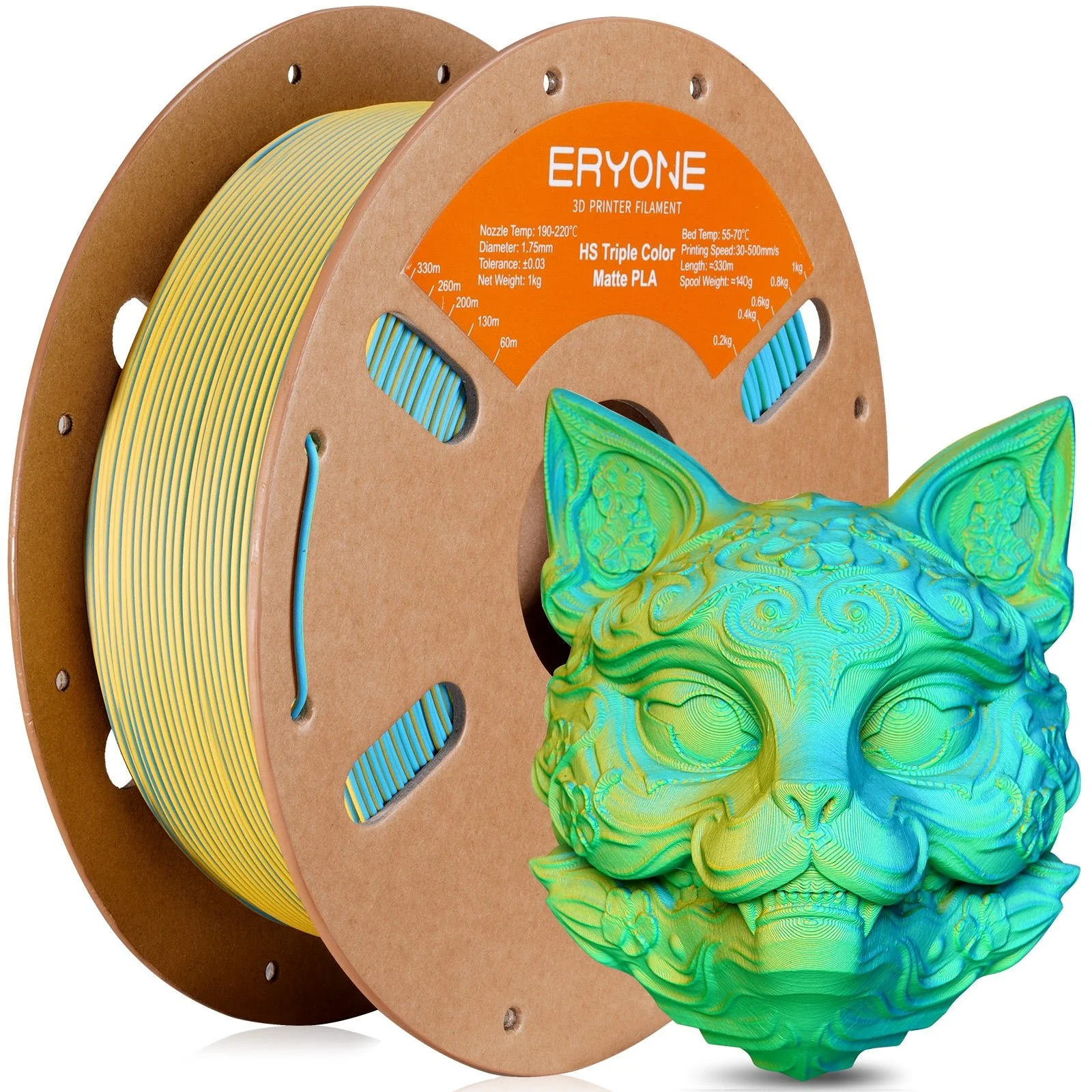 PLA Matte High-Speed Triple-Color Filament - 1.75mm±0.03mm (1kg) - Image 5