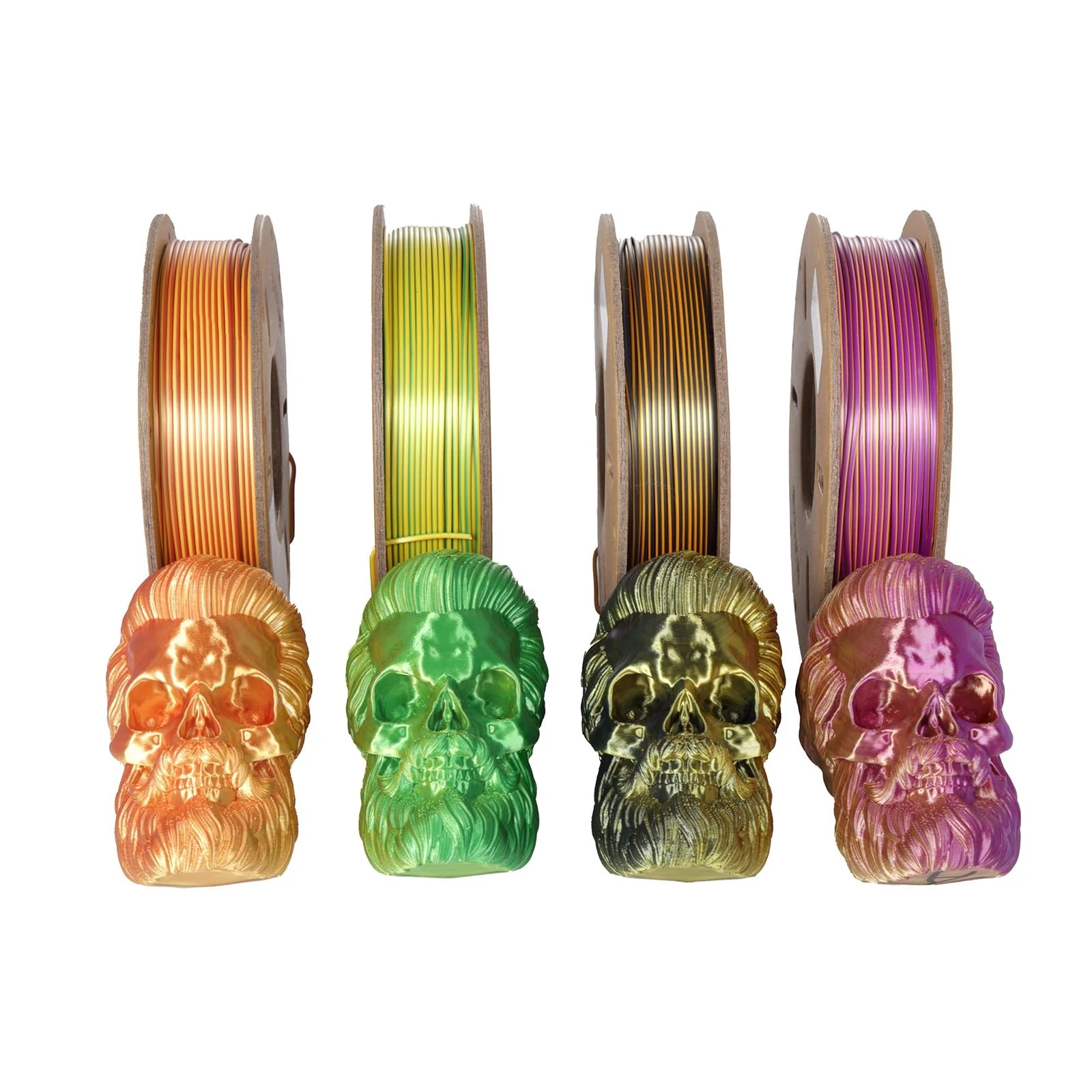 3D Printer Filament, PLA Silk Dual-Color Filament，1.75mm±0.03mm(250g)，Total 4 Rolls