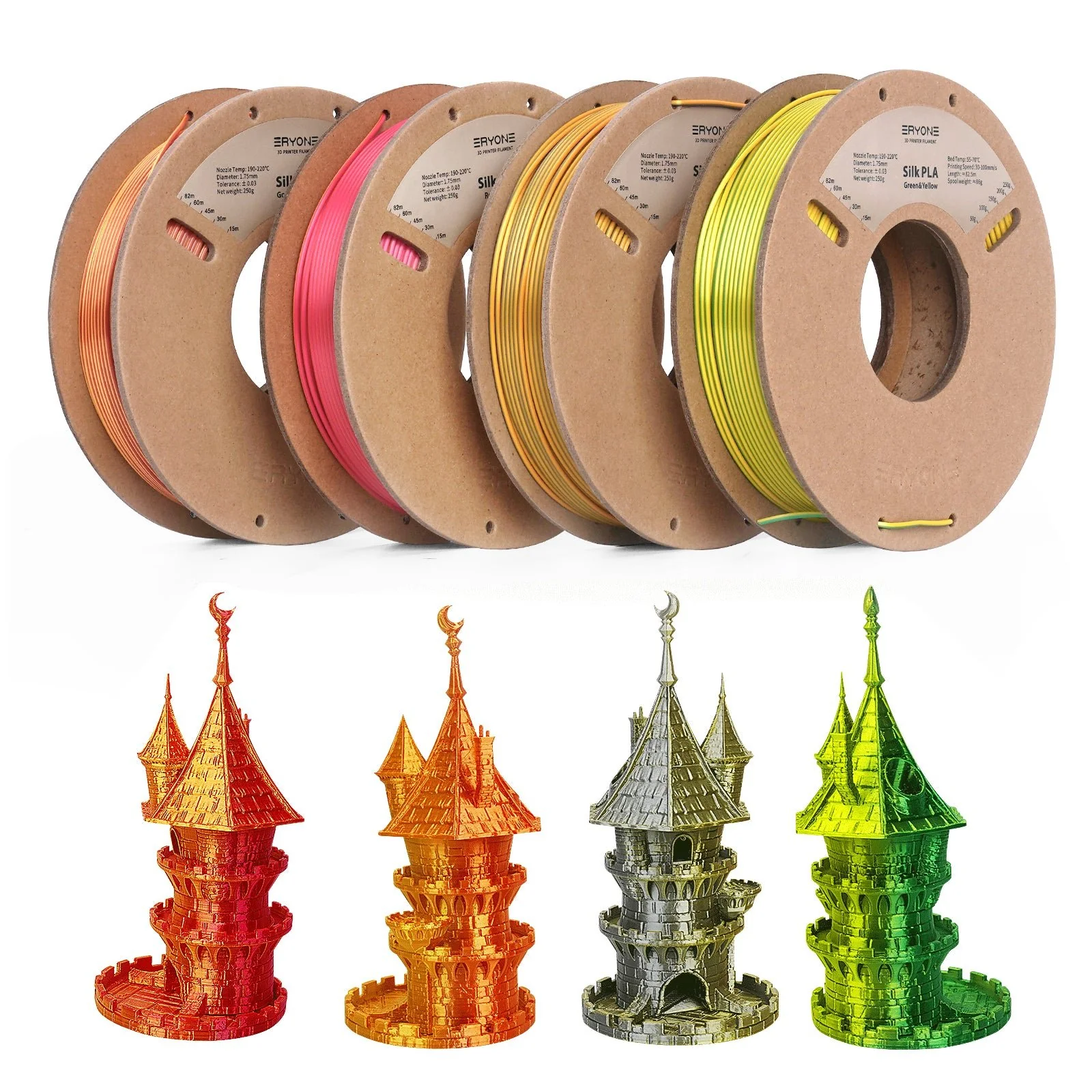 (Bundle Sale)PLA Silk Dual-Color Filament,1kg (MOQ:10 Rolls,Mixable ) - Image 17