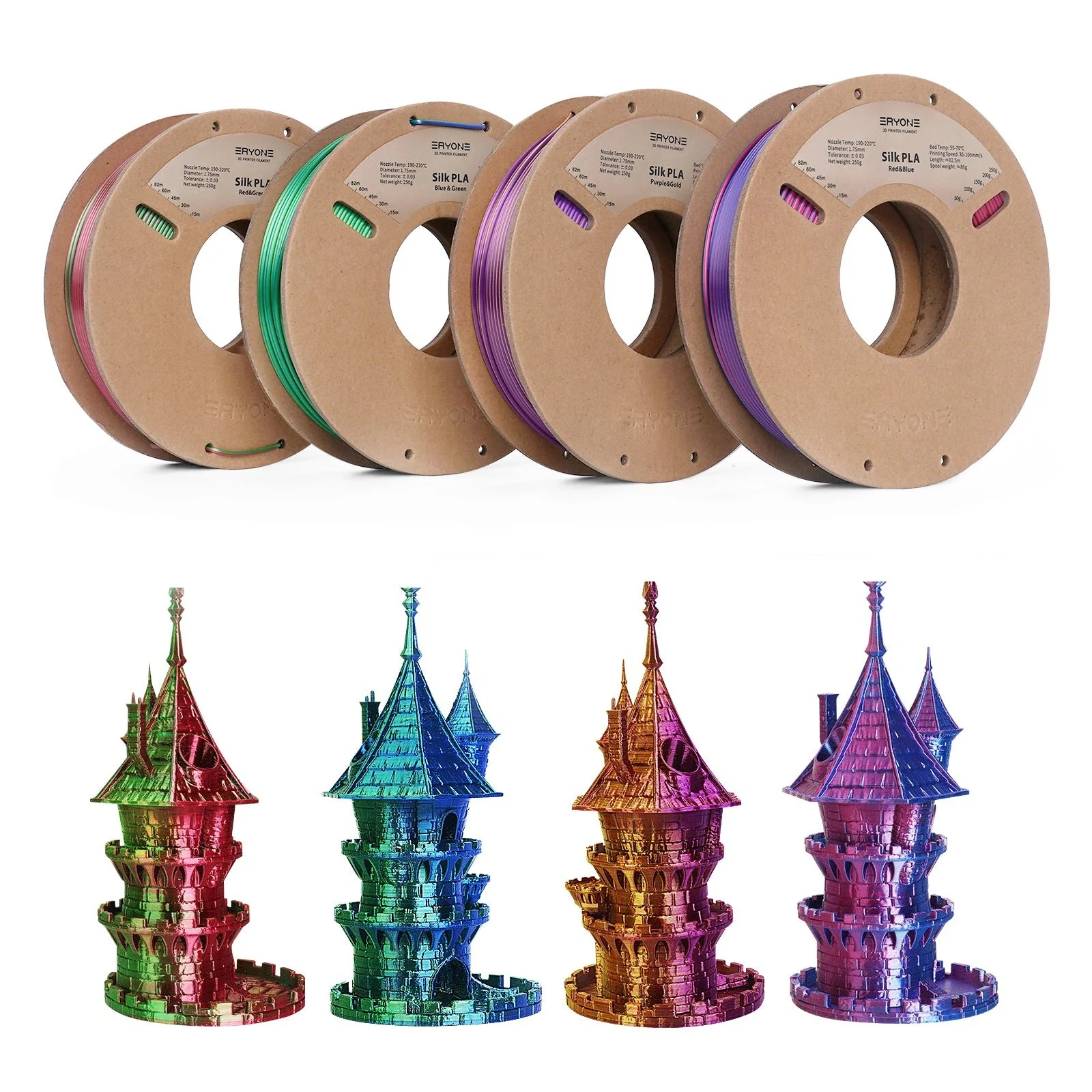 (Bundle Sale)PLA Silk Dual-Color Filament,1kg (MOQ:10 Rolls,Mixable ) - Image 18