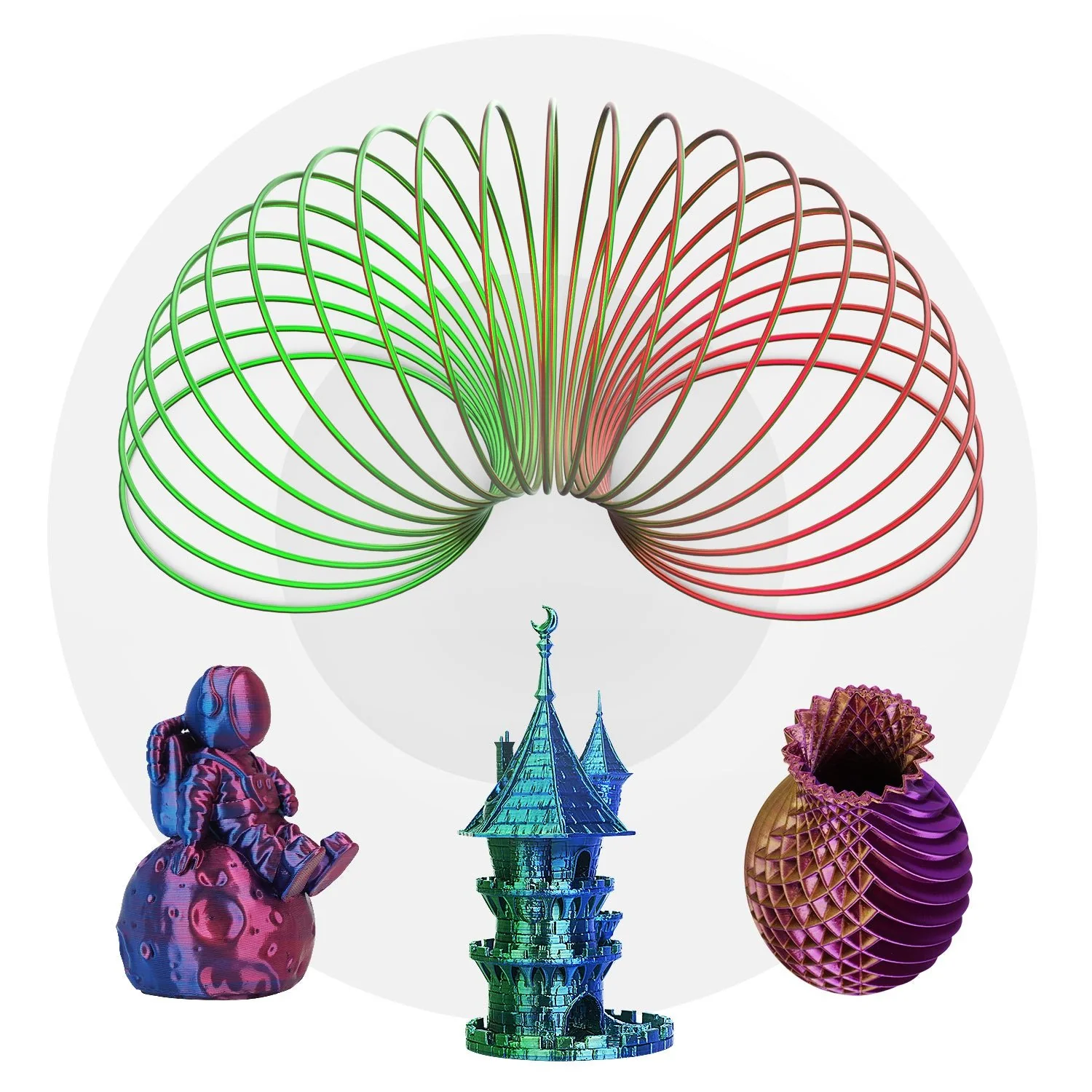 3D Printer Filament, PLA Silk Dual-Color Filament，1.75mm±0.03mm(250g)，Total 4 Rolls - Image 3