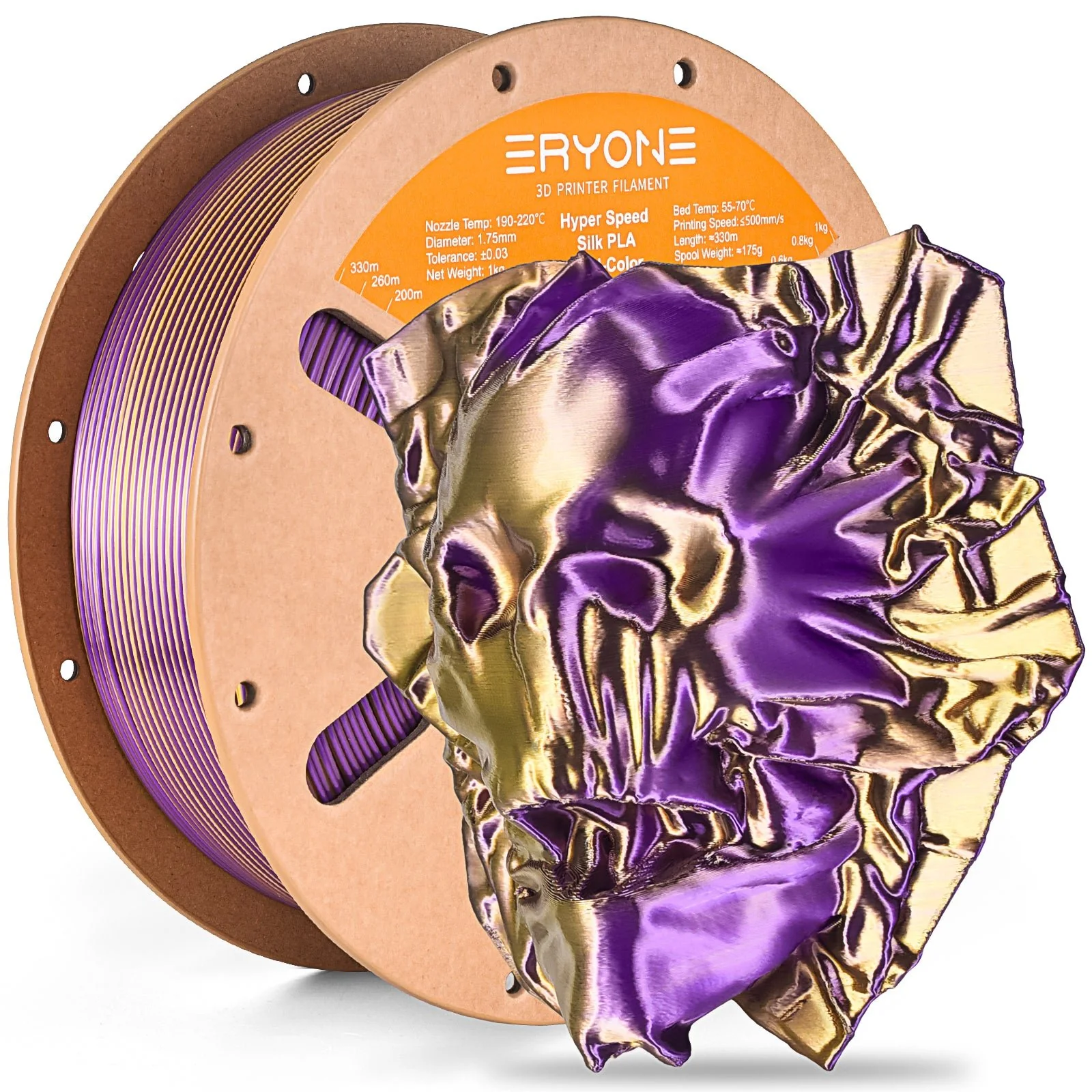 PLA Silk High-Speed Dual-Color Filament - 1.75mm±0.03mm (1kg) - Image 4