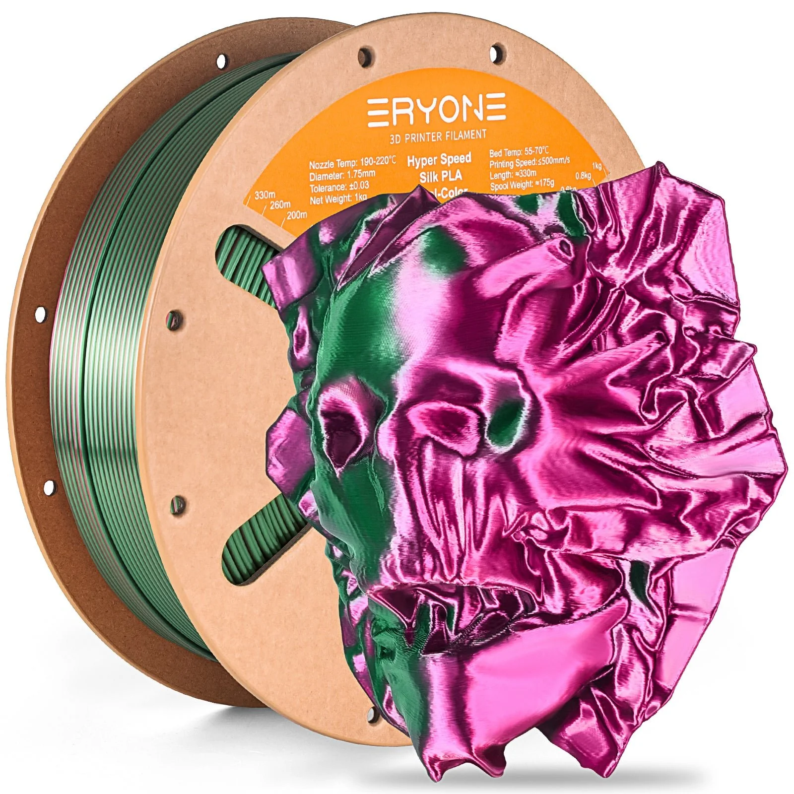 PLA Silk High-Speed Dual-Color Filament - 1.75mm±0.03mm (1kg) - Image 6