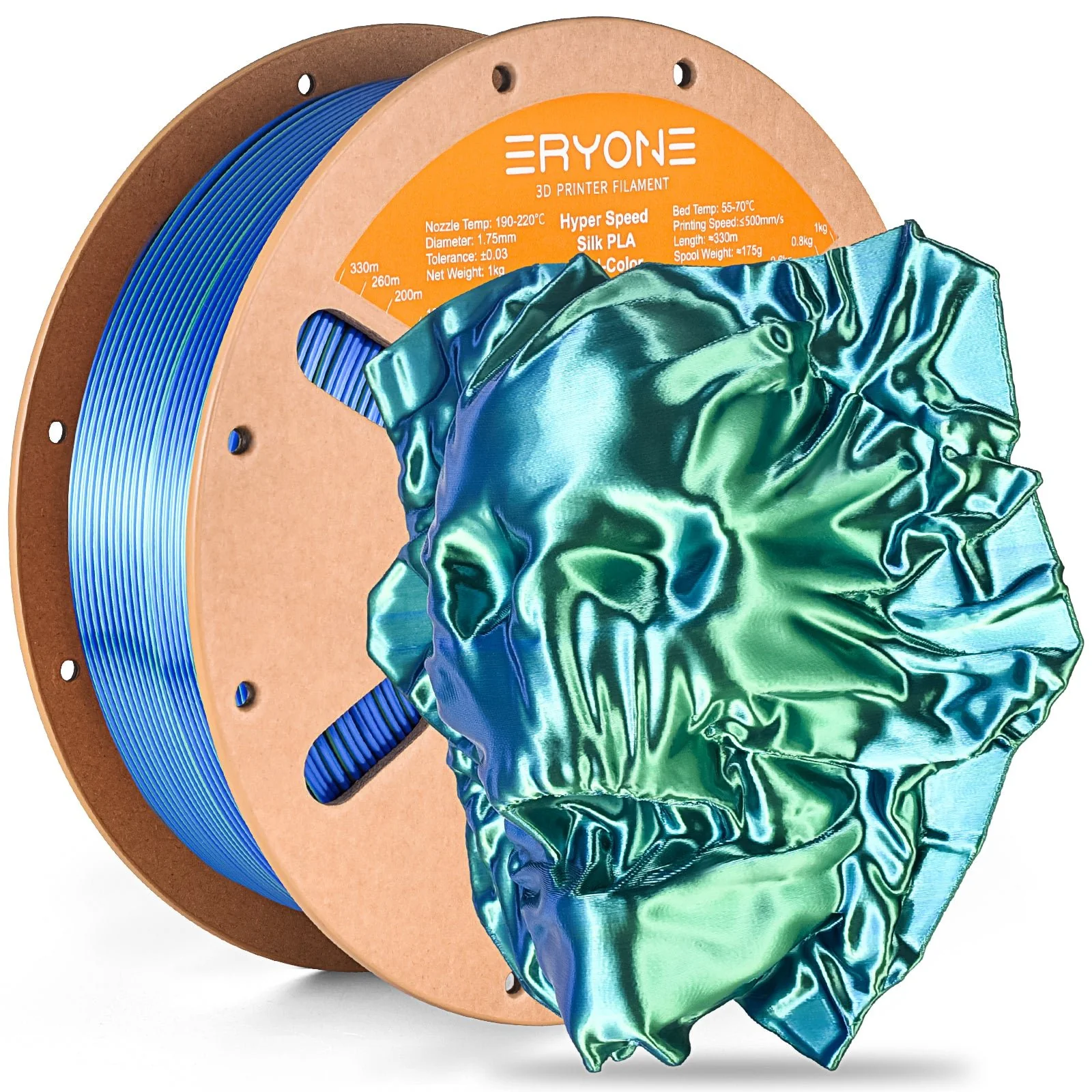 PLA Silk High-Speed Dual-Color Filament - 1.75mm±0.03mm (1kg) - Image 9