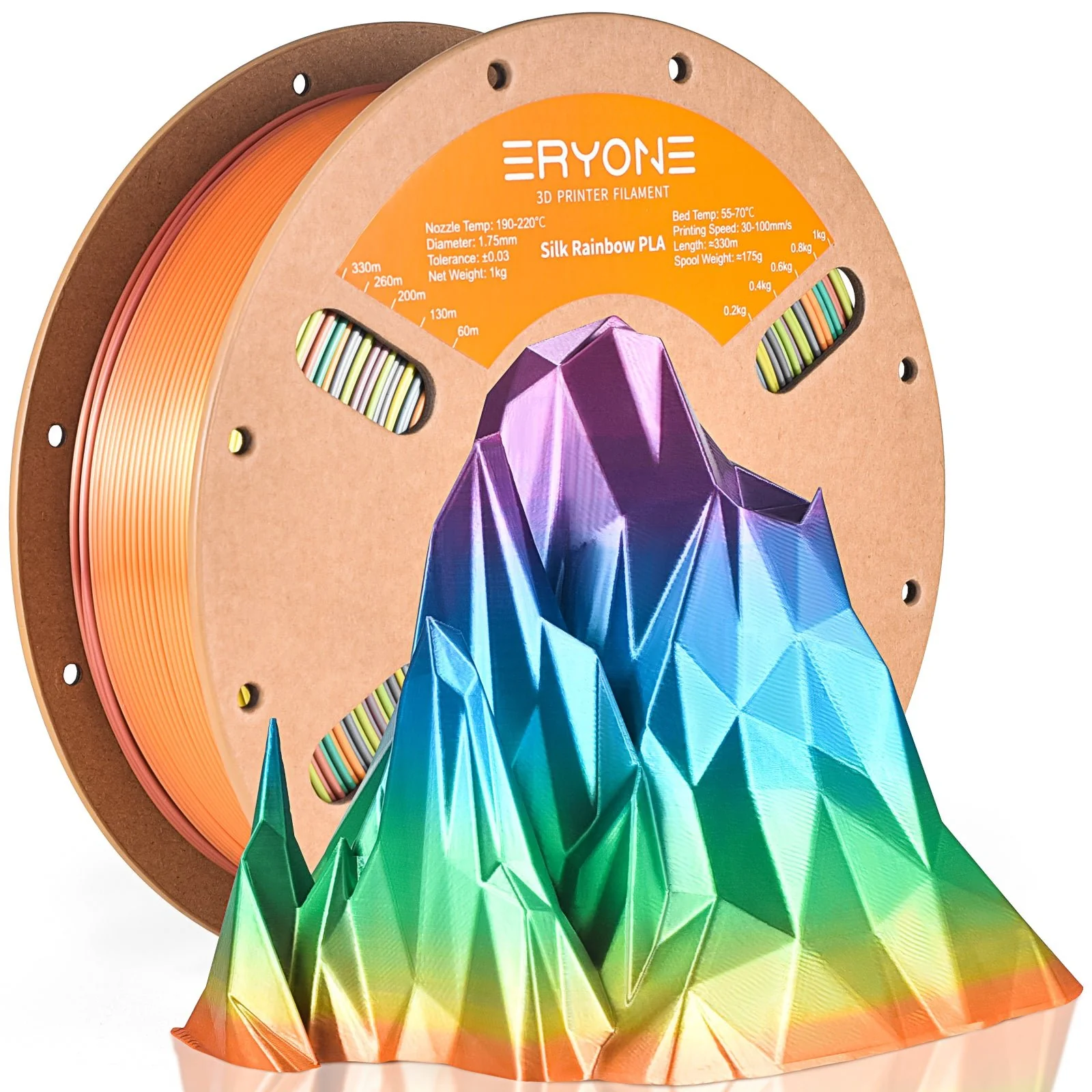 PLA Silk Rainbow Filament - 1.75mm±0.03mm (1kg) - Image 5