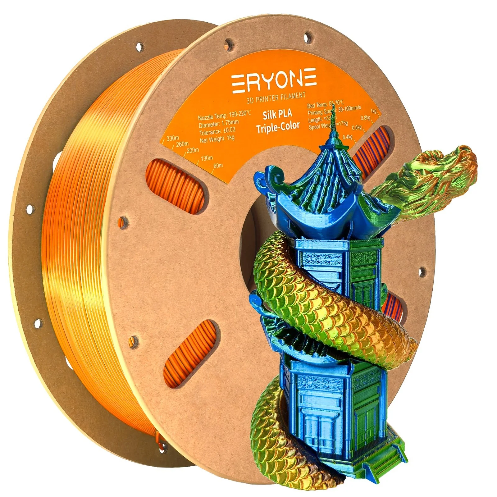 PLA Silk Triple-Color Filament - 1.75mm±0.03mm (1kg) - Image 15