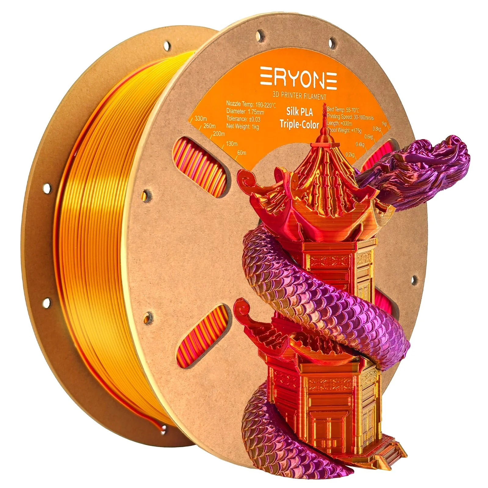 PLA Silk Triple-Color Filament - 1.75mm±0.03mm (1kg) - Image 16