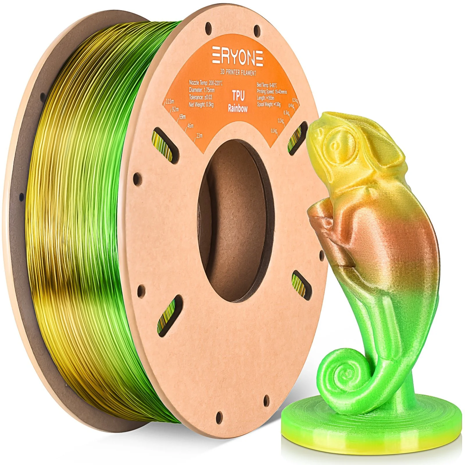 TPU Rainbow Filament,1.75 mm±0.05 mm(0.5kg) - Image 6